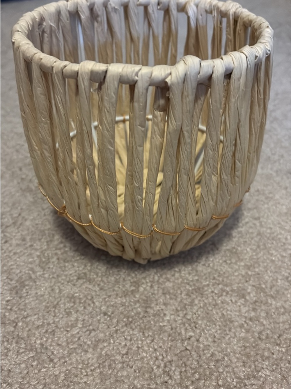 Brand new Woven Straw Decorative Basket - Natural Cream